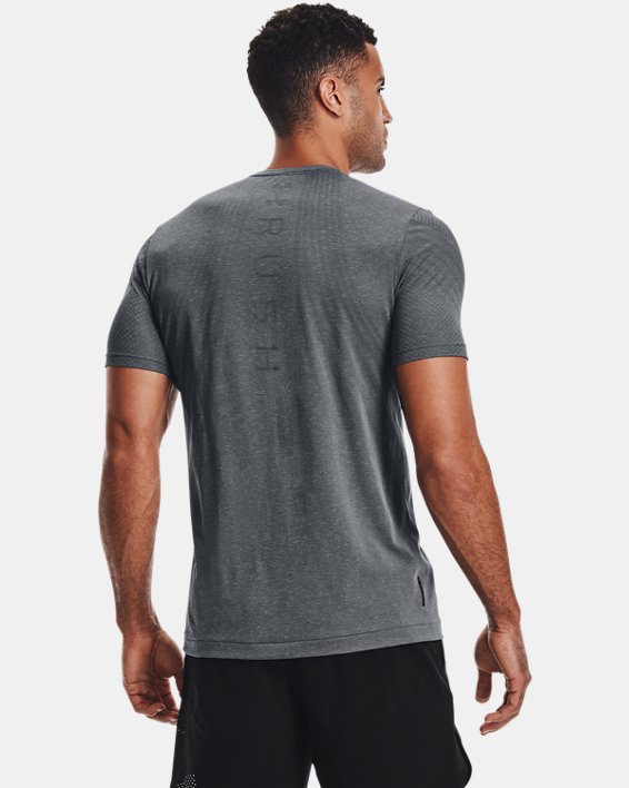 Men's UA RUSH™ Seamless Strength Short Sleeve, Gray, pdpMainDesktop image number 1